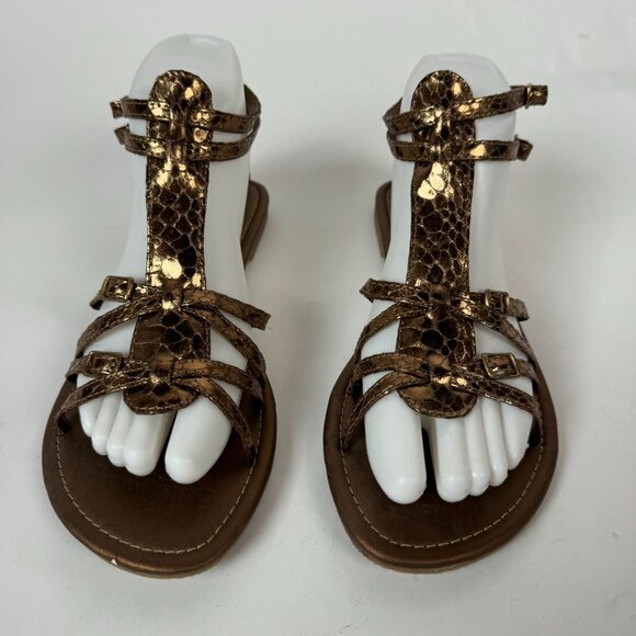 Metallic Bronze Gladiator Sandals 7.5 By Classified - Picture 2 of 16